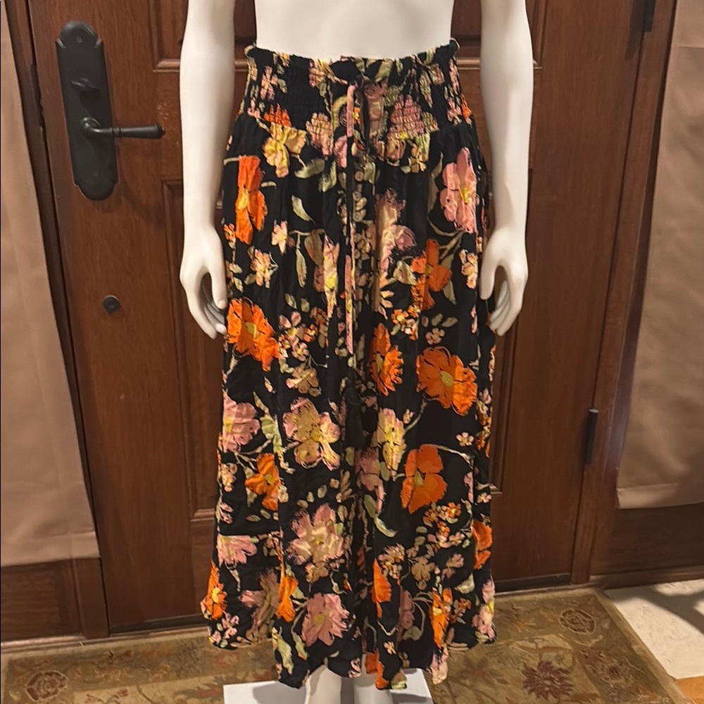 Rachel Zoe Black Floral Maxi Skirt